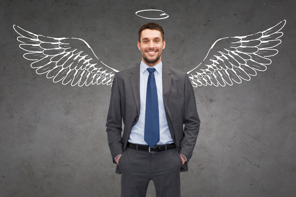 angel investor concept man with wings